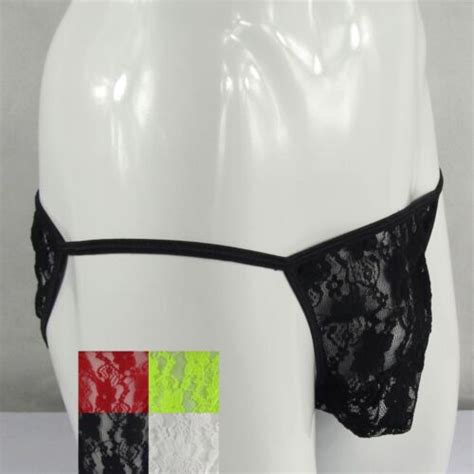 K G Men S String Bikini Contoured Pouch Stretchy Lace Floral Ebay