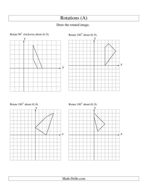 Rotation Of 4 Vertices Around The Origin Starting In Quadrant I A