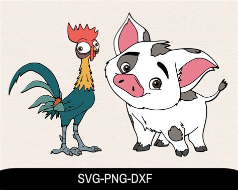 Pua And Hei Hei Svg Moana Svg Pua Svg Hei Hei Svg Svg Etsy