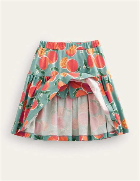 Jupe Short Volant E En Jersey Oranges Bleu Aigue Marine Boden Fr