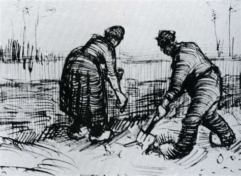 Vincent Van Gogh Peasant Man And Woman Planting Potatoes