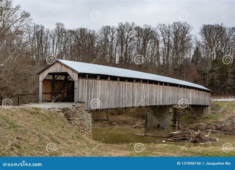 Mt Zion Covered Bridge Editorial Image Image Of Winter 137898740