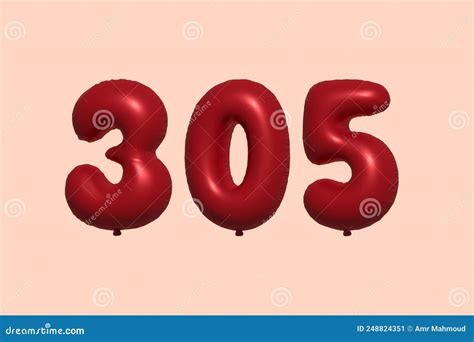 Red Helium Balloon 3D Number 305 Cartoon Vector | CartoonDealer.com ...