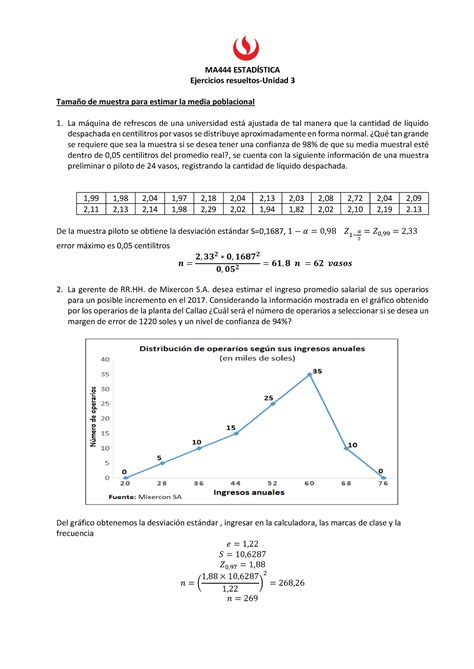 Ma444 2002 Ejercicios Resueltos Unidad 3 Inferencia Estadística Ma444 EstadÍstica Ejercicios