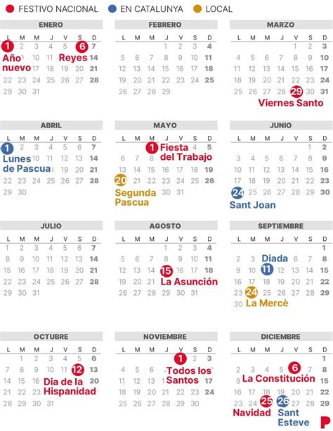 Calendario Barcelona Festivos Image To U