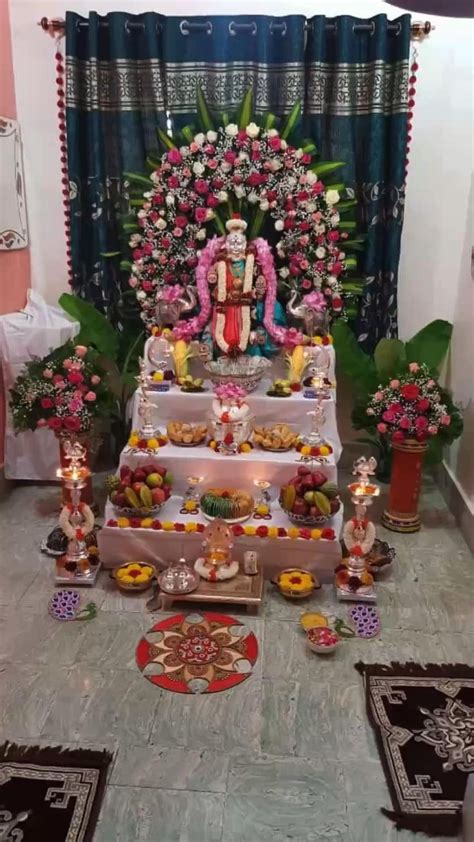 Our Home Varamahalakshmi Varalaxmi Pooja Decoration Ideas Pooja Room