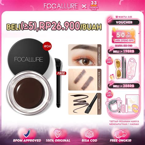 Jual Focallure Waterproof Eyebrow Cream Eyebrow Gel Eyeliner Pensil Alis Sikat Alis Tahan Air