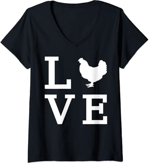 Womens I Love Chickens Tee Funny Chicken Lover T Tee V Neck T Shirt Uk Fashion