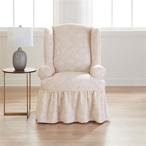 Amazon.com: SureFit Essential Twill Ruffled Wingback Chair Slipcover