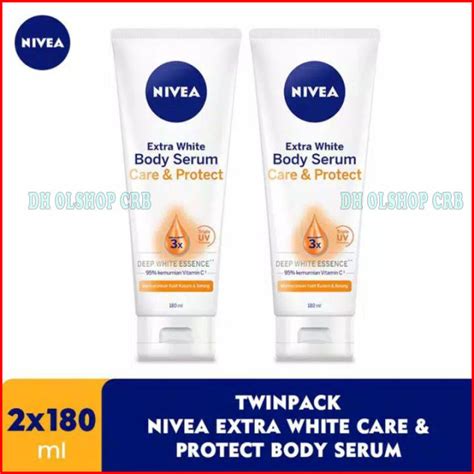 Nivea Extra White Care And Protect Spf15 Body Serum 180ml [twin Pack Isi