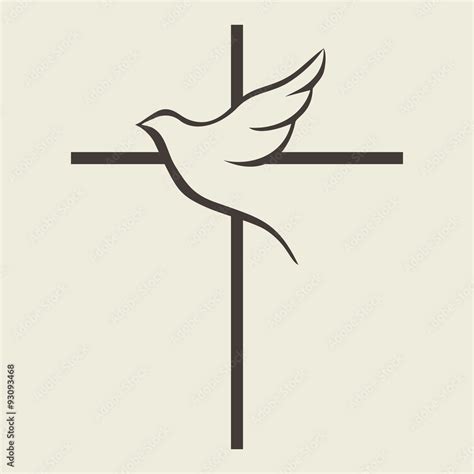 Church logo. Dove and cross Stock Vector | Adobe Stock