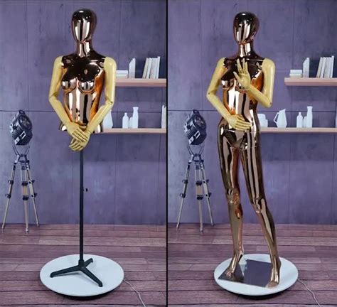 Xinji Flexible Chrome Gold Mannequins Models Upper Body Mannequin With