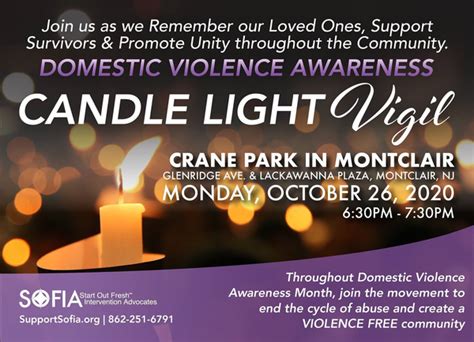 S O F I A Candlelight Vigil To Raise Awareness Of Domestic Violence