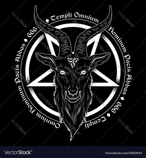 Baphomet Demon Goat Head Hand Drawn Vector Image On Vectorstock How