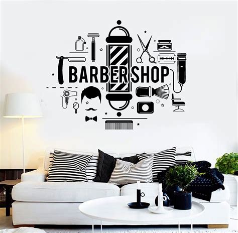 Vinyl Wall Decal Barbershop Hair Salon Stylist Barber Shop Stickers