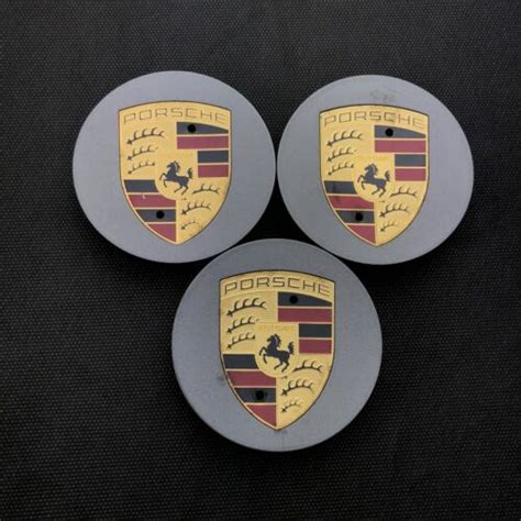 X Original Porsche Nabendeckel Nabenkappen Platinum Seidenmatt