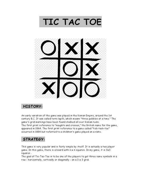 A Concise Explanation Of Tic Tac Toe Tracing Its Ancient Roman Origins Strategies For Play