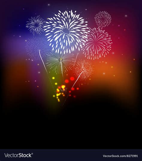 Happy new year fireworks 2017 holiday background Vector Image