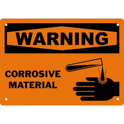 Warning Corrosive Material Safety Sign