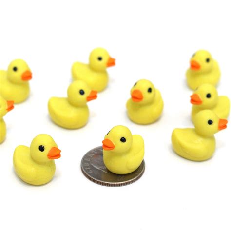 Set Of Miniature Ducks Mini Rubber Ducks Terrarium Supplies Teeny Tiny