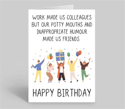 Co Worker Birthday Card Colleague Birthday Card Work Etsy Uk Happy