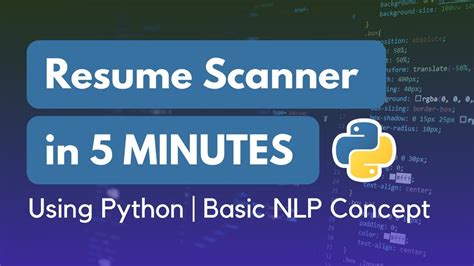 Resume Scanner In Python Mini Project Python Tutorial Basic Nlp