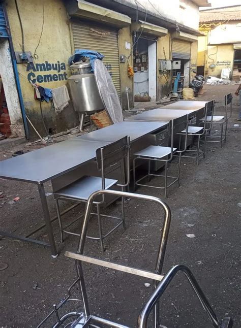 Rectangular Seater Canteen Table Chair Stainless Steel At Rs