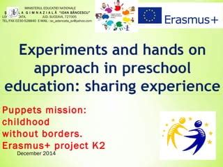 Experiments in romanian Kindergarten | PPT