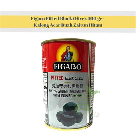 Jual Figaro Pitted Black Olives 400 Gr Kaleng Acar Buah Zaitun Hitam