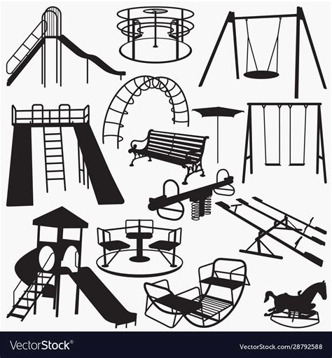 Playground Silhouettes Royalty Free Vector Image