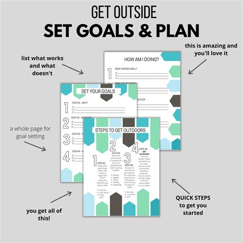 OUTDOOR ACTIVITY TRACKER Steps To Set Goals Daily Tracker Notes Pages