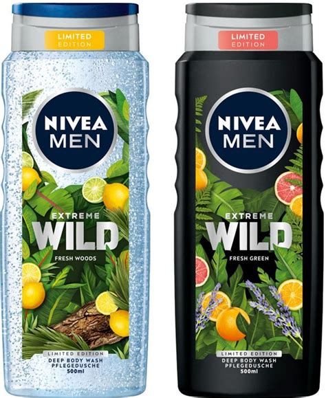 Nivea Zestaw Men Żel Pod Prysznic Extreme Wild Męski 500 Ml X 2