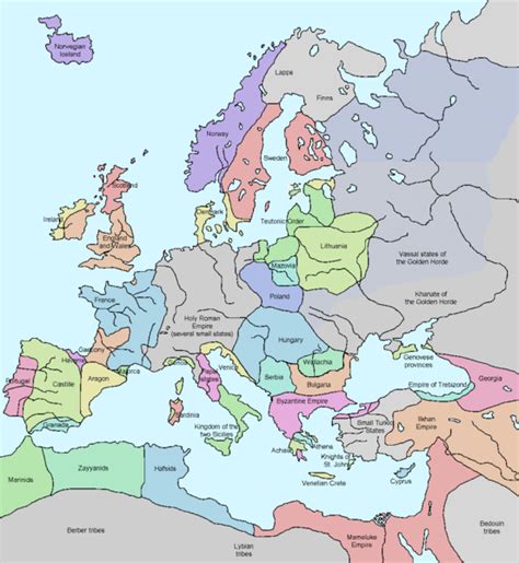 Blank Map Of Europe In The Middle Ages