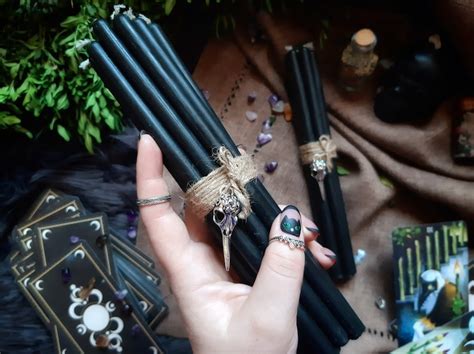 Black Spell Candles Protection Candles Black Chime Candles Etsy