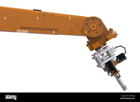 3d Rendering Welding Robotic Arm Isolated On White Stock Photo Alamy