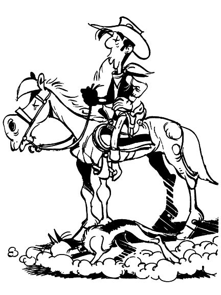 Coloriage Lucky Luke Et Jolly Jumper Imprimer