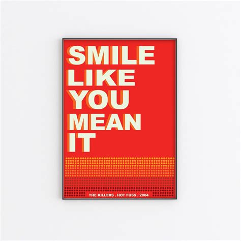 The Killers Smile Like You Mean It Music Lyrics Indie - Etsy