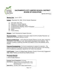 SACRAMENTO CITY UNIFIED SCHOOL DISTRICT BOARD OF … / sacramento-city-unified-school-district ...