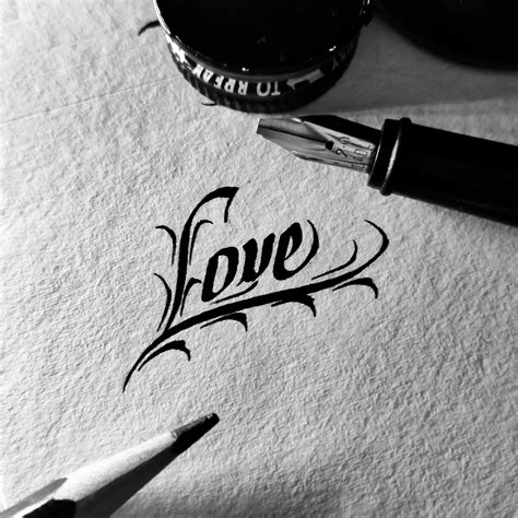 How do you say 'Love' in your language? | Freehand Italic : r/Calligraphy