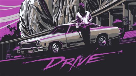 Wallpaper : illustration, car, movies, Ryan Gosling, Drive, screenshot ...