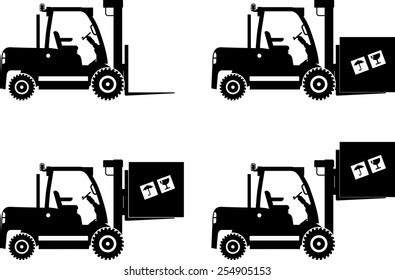 Forklift Silhouette Vector Images Stock Photos Vectors