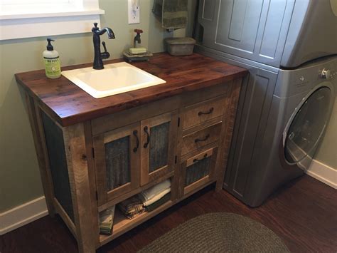 Rustic Vanity 48 Reclaimed Barn Wood Vanity W Barn