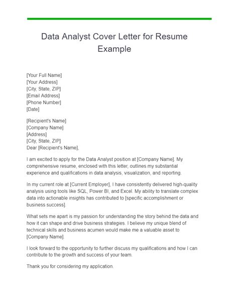 Data Analyst Cover Letter 22 Examples How To Write Pdf Tips