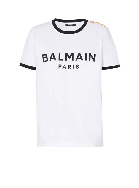 Balmain Paris 3 Button T Shirt Black Women Balmain