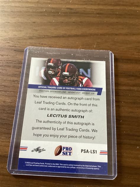 Leaf Pro Set Draft Autographs Psa Ls Lecitus Smith Au Rc