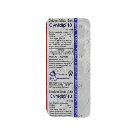 Cynidip 10 Mg Tablet 10 Uses Side Effects Dosage Composition