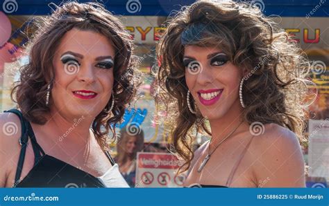 Drag Queens In Pink Wigs Walking In The 37th Annual Provincetown