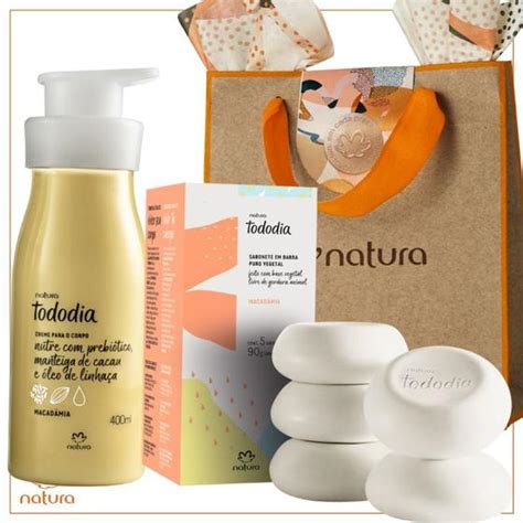 Kit Presente Natura Tododia Macad Mia Hidratante Body Perfume Kit De