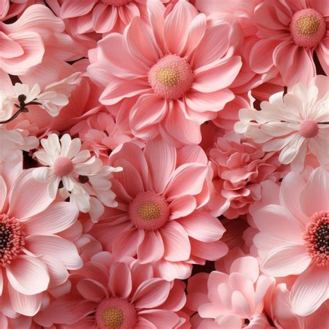 Premium Photo Pink Flowers Seamless Pattern Created With Generative Ai