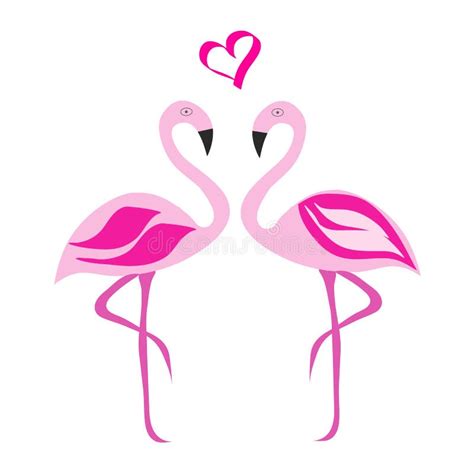 Two Flamingos In Love Vector Illustration Stock Vector Illustration